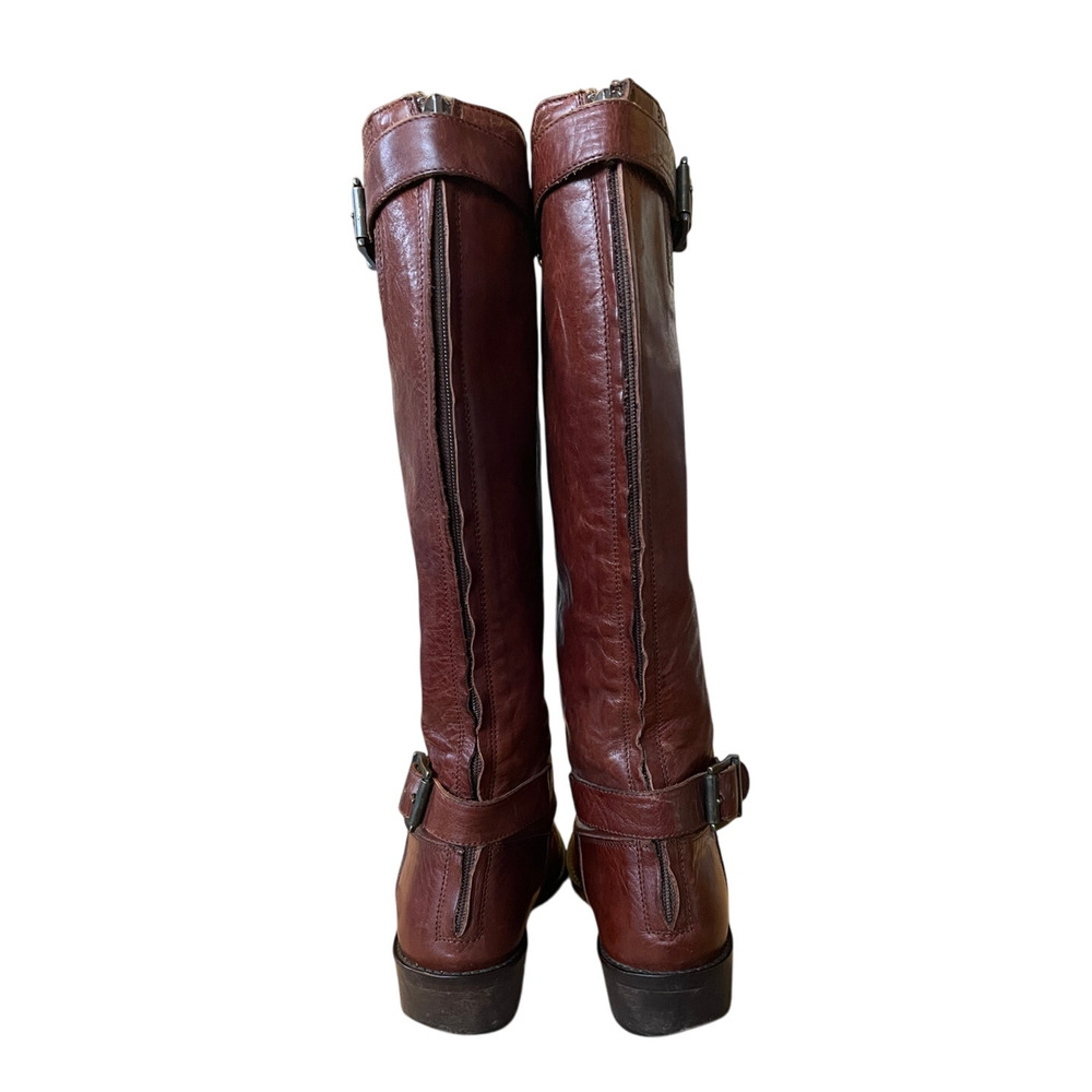 Saks Fifth Avenue 6 Tall Leather Riding Boots Vintage 70s Made in Italy Brown 36 - Picture 10 of 11